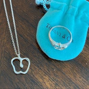 Tiffany apple ring and necklace